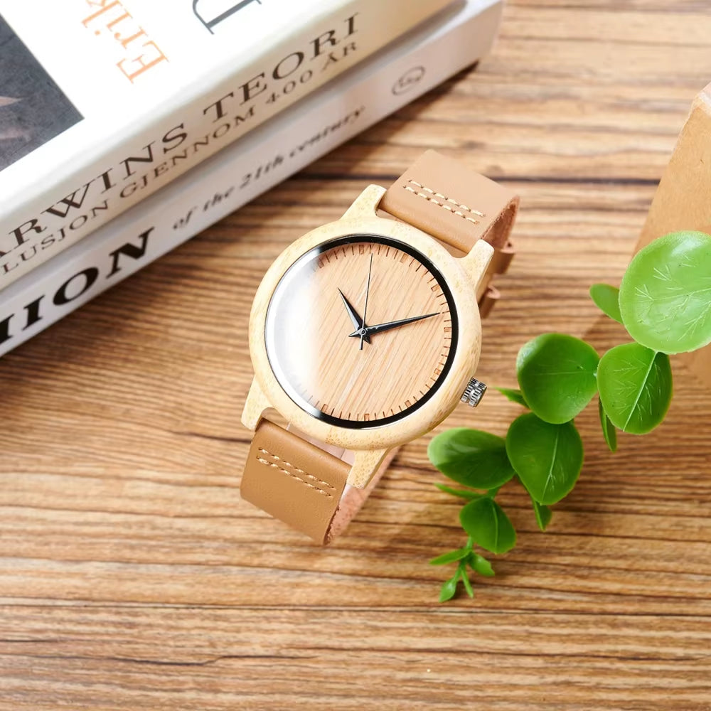 New  Watch Women Relogio Masculino Quartz Watches Men Bamboo Wood Couple Wristwatches Gifts Items Drop Shippingoriginal