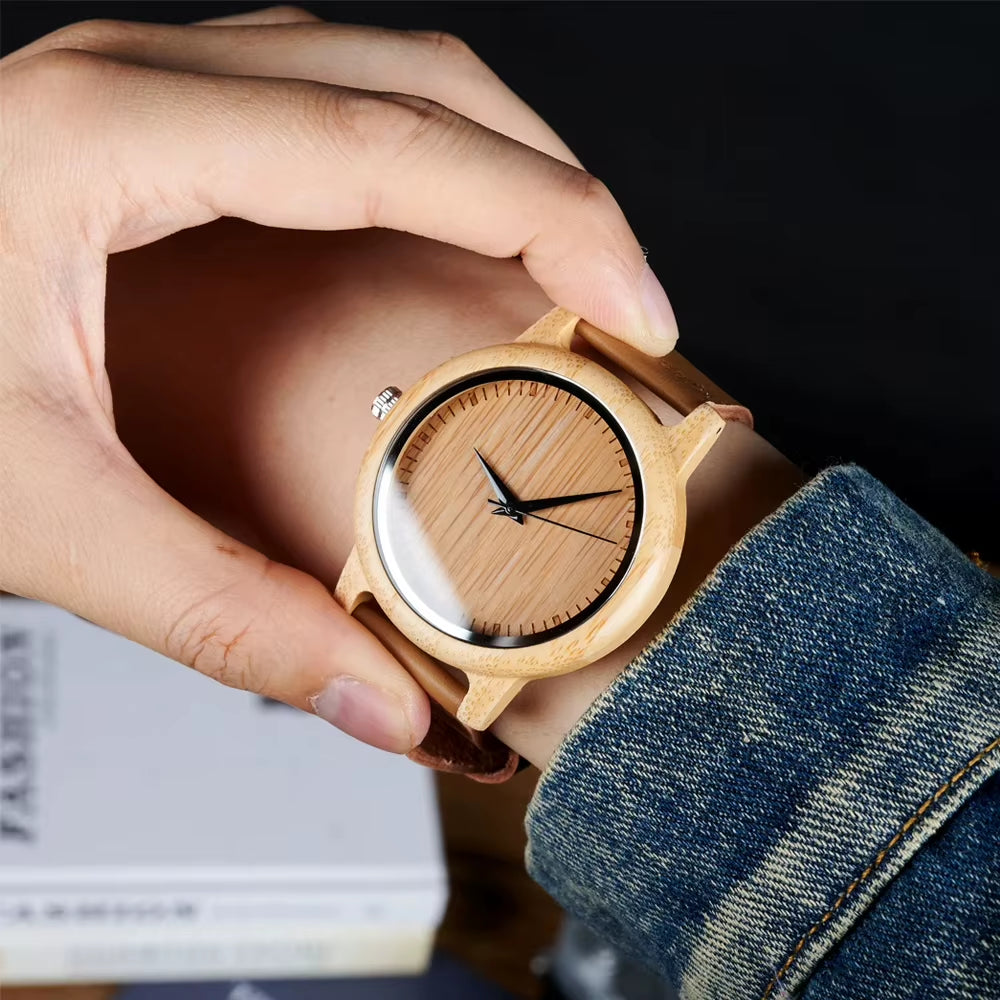New  Watch Women Relogio Masculino Quartz Watches Men Bamboo Wood Couple Wristwatches Gifts Items Drop Shippingoriginal
