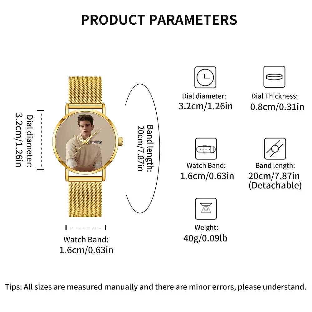 DIY Customisable Dial: Large Dial, Elegant and Stylish round Ladies’ Watch – Perfect for Special Occasions