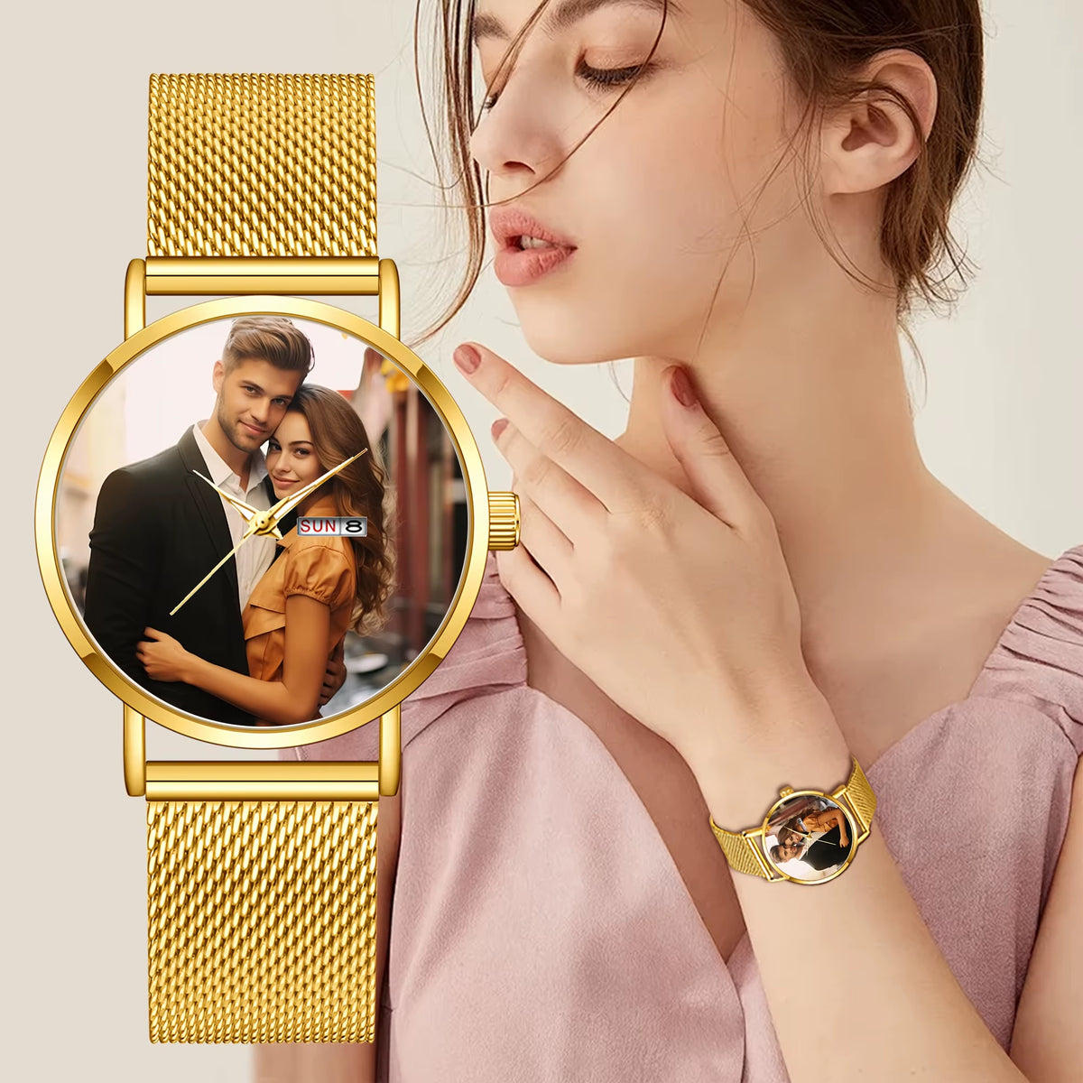 DIY Customisable Dial: Large Dial, Elegant and Stylish round Ladies’ Watch – Perfect for Special Occasions