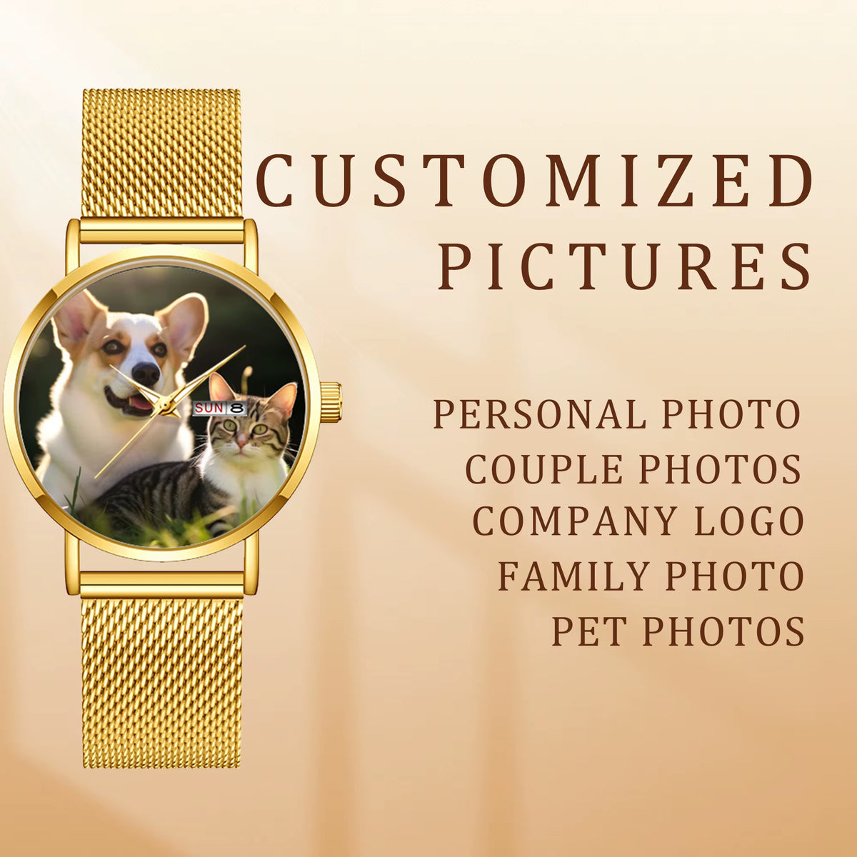 DIY Customisable Dial: Large Dial, Elegant and Stylish round Ladies’ Watch – Perfect for Special Occasions