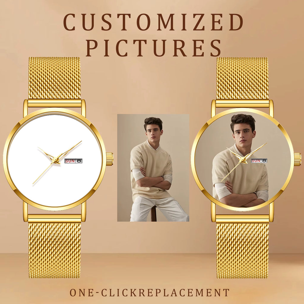 DIY Customisable Dial: Large Dial, Elegant and Stylish round Ladies’ Watch – Perfect for Special Occasions