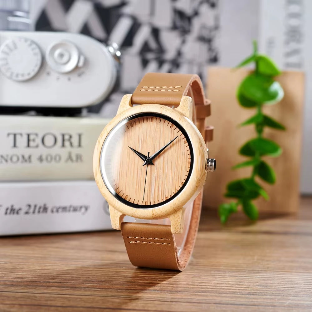 New  Watch Women Relogio Masculino Quartz Watches Men Bamboo Wood Couple Wristwatches Gifts Items Drop Shippingoriginal