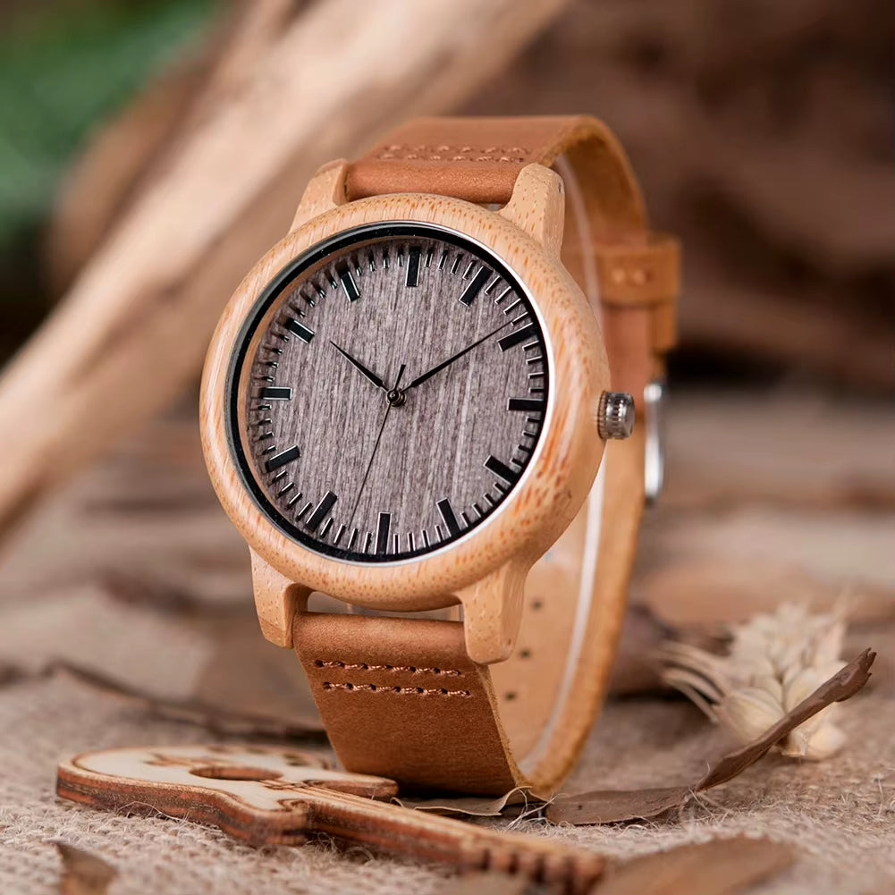 New  Watch Women Relogio Masculino Quartz Watches Men Bamboo Wood Couple Wristwatches Gifts Items Drop Shippingoriginal
